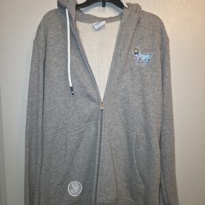 GOAT USA Zip-Up Hoodie with Embroidered Patch